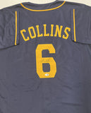 ISAAC COLLINS Brewers Outfielder Signed Custom Replica Blue Jersey AUTO - JSA