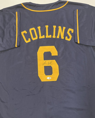 ISAAC COLLINS Brewers Outfielder Signed Custom Replica Blue Jersey AUTO - JSA