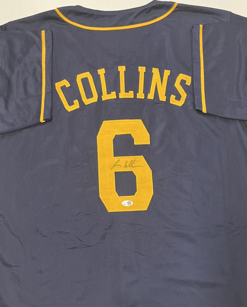 ISAAC COLLINS Brewers Outfielder Signed Custom Replica Blue Jersey AUTO - JSA
