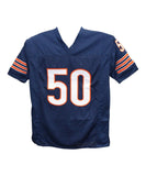 Mike Singletary Autographed/Signed Pro Style Navy Jersey Beckett 41175