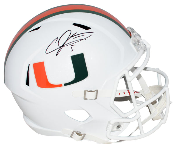 ANDRE JOHNSON AUTOGRAPHED MIAMI HURRICANES FULL SIZE SPEED HELMET JSA