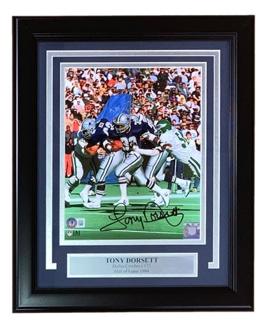 Tony Dorsett Signed Framed 8x10 Dallas Cowboys vs Eagles Photo BAS