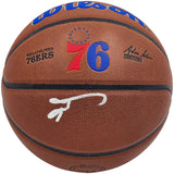 ALLEN IVERSON AUTOGRAPHED COMPOSITE LEATHER 76ERS LOGO BASKETBALL BECKETT 243643
