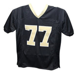 Willie Roaf Autographed/Signed Pro Style Black HOF Jersey Beckett 41024