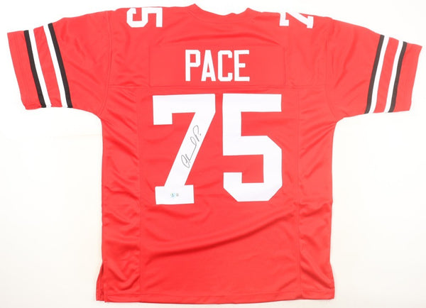 Orlando Pace Signed Ohio State Buckeyes Jersey (Beckett) 1996 Big 10 MVP / Rams