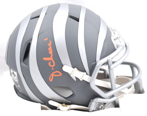 Ja'Marr Chase Autographed Bengals Slate Speed Mini Helmet -Beckett W Hologram