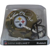 Jerome Bettis Signed Pittsburgh Steelers Camo Mini Helmet Beckett WIT 57537