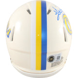Kurt Warner Autographed Los Angeles Rams Mini Helmet Retro Beckett WIT 58583