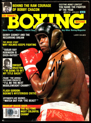 Larry Holmes Autographed Signed Magazine Beckett BAS QR #BM37882
