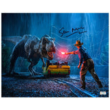 Sam Neill Autographed Jurassic Park 11x14 Classic T-Rex Attack Photo