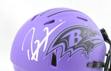 Ray Lewis Autographed Ravens Rave Speed Mini Helmet - Beckett W Holo