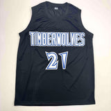 Autographed/Signed Kevin Garnett Minnesota Black Jersey Beckett COA