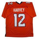 Autographed/Signed R.J RJ Harvey #12 Denver Orange Football Jersey JAS COA