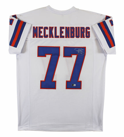 Karl Mecklenburg Authentic Signed White Throwback Pro Style Jersey BAS Witnessed
