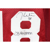Bradford White Sims Owens Signed College Style Heisman XL Jersey Beckett 55444