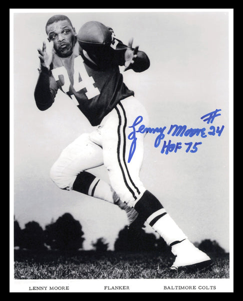 Lenny Moore Autographed Signed 8x10 Photo Baltimore Colts "HOF 75" SKU #245931