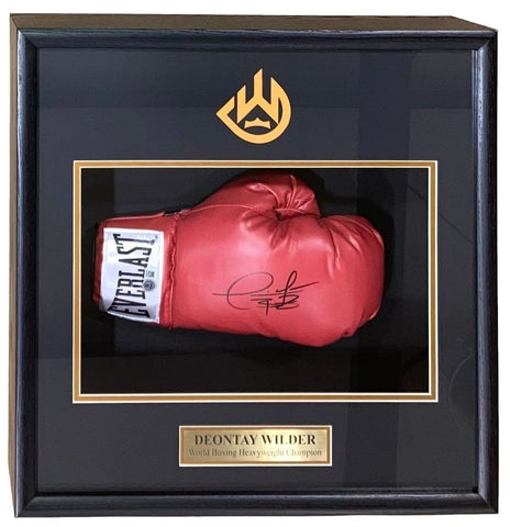 Deontay Wilder Signed Red Everlast Right Hand Boxing Glove Shadowbox BAS