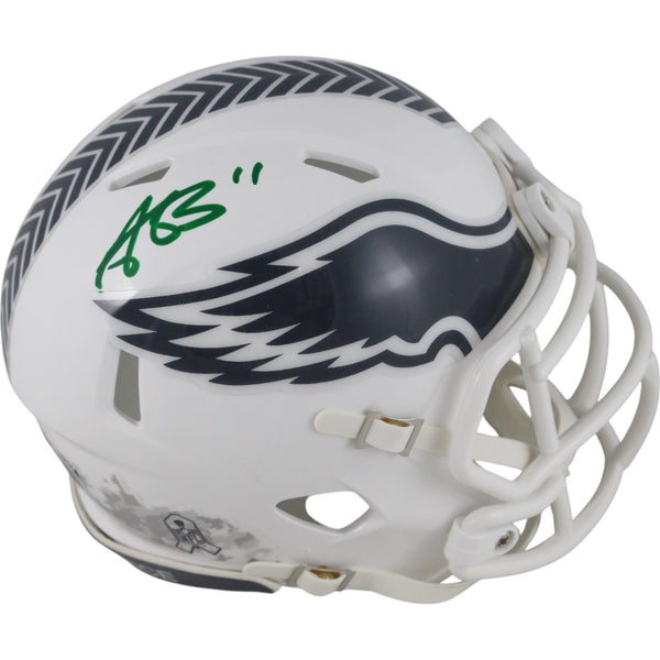 AJ Brown Autographed/Signed Philadelphia Eagles 24 STS Mini Helmet Beckett 49807