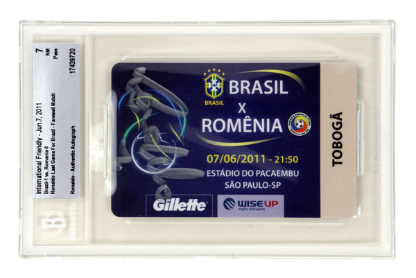 Ronaldo Nazario Signed 2011 Last Game for Brazil FC Match Ticket - BGS 7