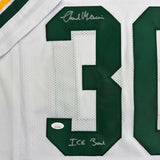 Autographed/Signed Chuck Mercein Ice Bowl Green Bay White Jersey JSA COA