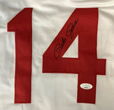 Pete Rose Cincinnati Signed In Black White Baseball Jersey JSA