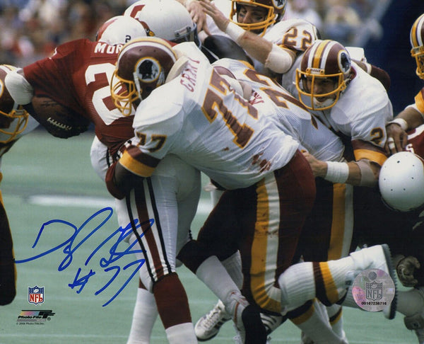 Darryl Grant Signed Washington Football Team Tackle Action 8x10 Photo - (SS COA)
