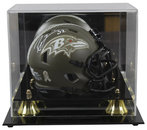 Ravens Ray Lewis Signed Salute To Service Speed Mini Helmet W/ Case BAS Witness