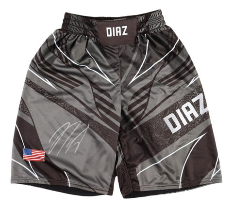 Nick Diaz Signed Custom Gray MMA Fight Trunks BAS