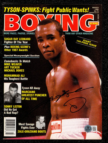 Sugar Ray Leonard Autographed Signed Magazine Beckett BAS QR #BM37876