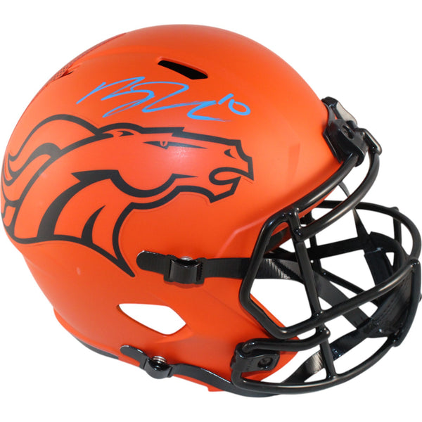 Bo Nix Autographed/Signed Denver Broncos F/S Rave Helmet Beckett Witness 49644