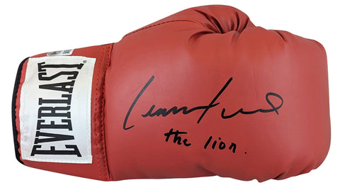 Lennox Lewis "The Lion" Signed Red Everlast Boxing Glove BAS Witness #1W675713
