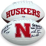 Crouch, Rozier, Rodgers Nebraska Heismans Autographed Signed Logo Football - PSA