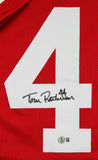 Tom Rathman Authentic Signed Red Pro Style Jersey Autographed BAS Witnessed
