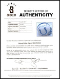 Johnny Unitas Autographed Baltimore Colts White Mini Helmet Beckett BAS #AE16689