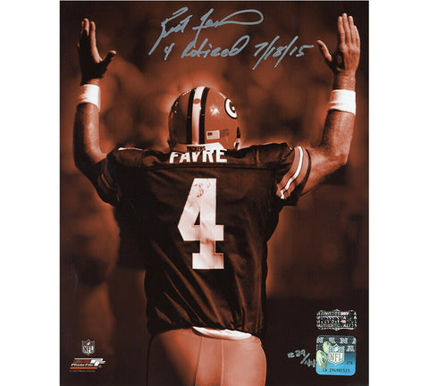 Brett Favre Signed Green Bay Packers Unframed 8x10 Photo - "4 Retired" LE of 44