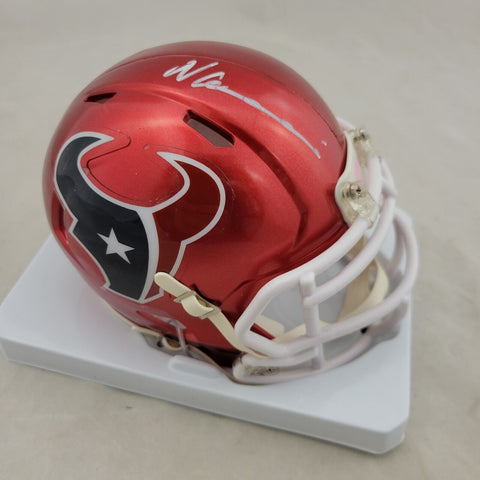 NICO COLLINS SIGNED HOUSTON TEXANS FLASH SPEED MINI HELMET BECKETT QR