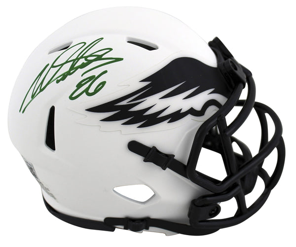 Eagles Miles Sanders Authentic Signed Lunar Speed Mini Helmet BAS Witnessed