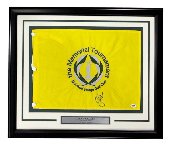 Jack Nicklaus Signed Framed The Memorial Tournament Golf Flag PSA/DNA