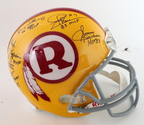 Washington Redskins Quarterback Legends 5x Autographed Helmet -- JSA LOA