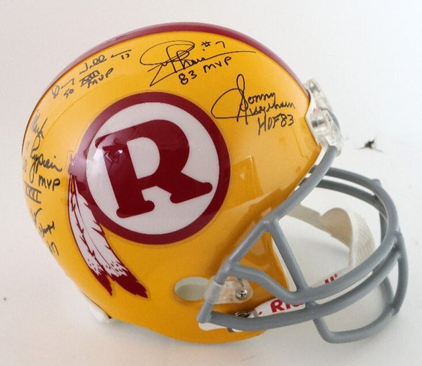 Washington Redskins Quarterback Legends 5x Autographed Helmet -- JSA LOA