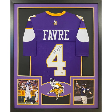 Brett Favre Autographed Signed Framed Vikings Minnesota Jersey FAVRE COA