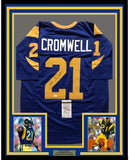 Framed Signed Nolan Cromwell 35x39 Los Angeles Blue Jersey JSA COA