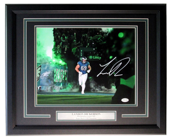 Landon Dickerson Eagles Signed/Autographed 11x14 Photo Eagles Framed JSA 209934
