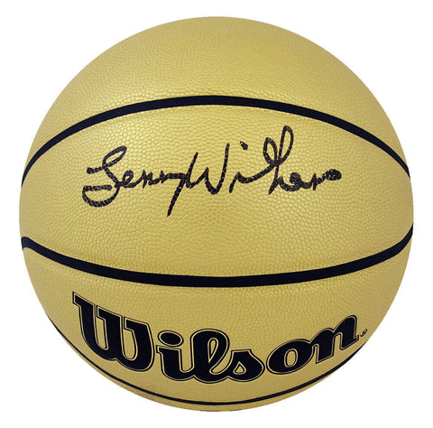 Lenny Wilkens (HAWKS) Signed Wilson Gold NBA Basketball - (SCHWARTZ SPORTS COA)