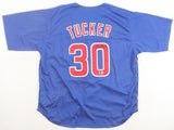 Kyle Tucker Signed Chicago Cubs Custom King Tuck Jersey (Beckett) 4xAll Star O.F