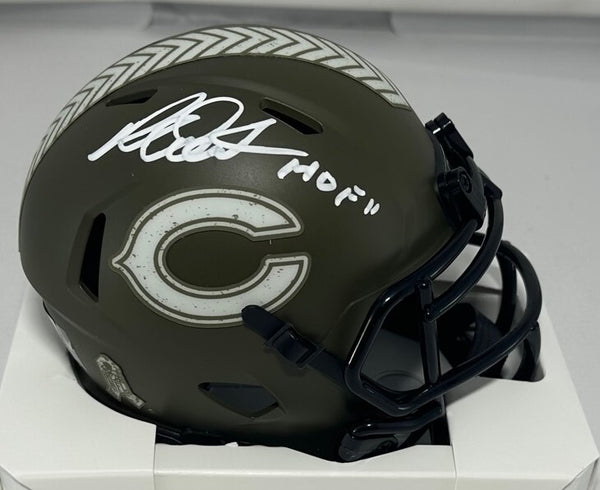 Bears RICHARD DENT Signed Riddell SALUTE Speed Mini Helmet AUTO w/ "HOF" - BAS