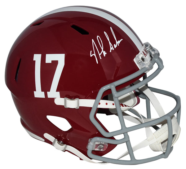 NICK SABAN AUTOGRAPHED ALABAMA CRIMSON TIDE FULL SIZE SPEED HELMET JSA