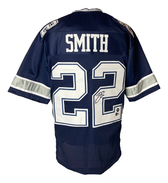 Emmitt Smith Dallas Signed Blue Football Jersey BAS+Prova