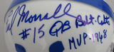 Earl Morrall Signed/Inscribed Baltimore Colts Mini Football Helmet JSA 213116