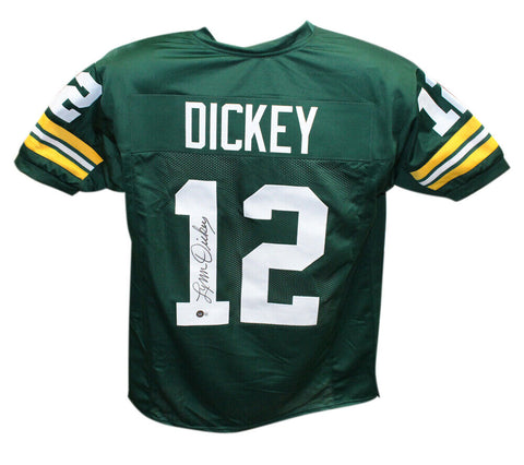 Lynn Dickey Autographed/Signed Pro Style XL Green Jersey Beckett 41019